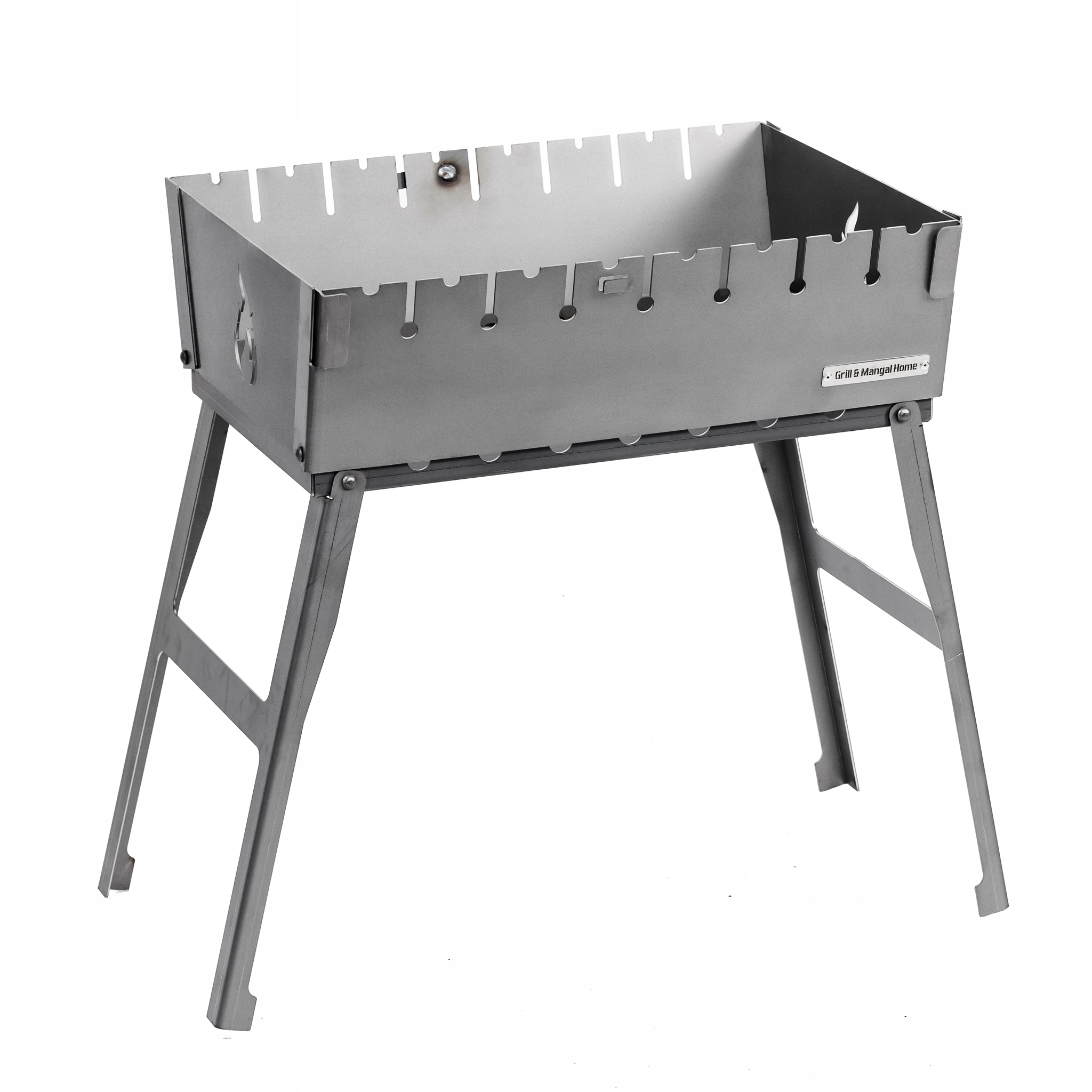 Mangal Grill Walizka Na 8 Szpikulec Składany Węglowy Metal 2mm Solidny Stan opakowania oryginalne