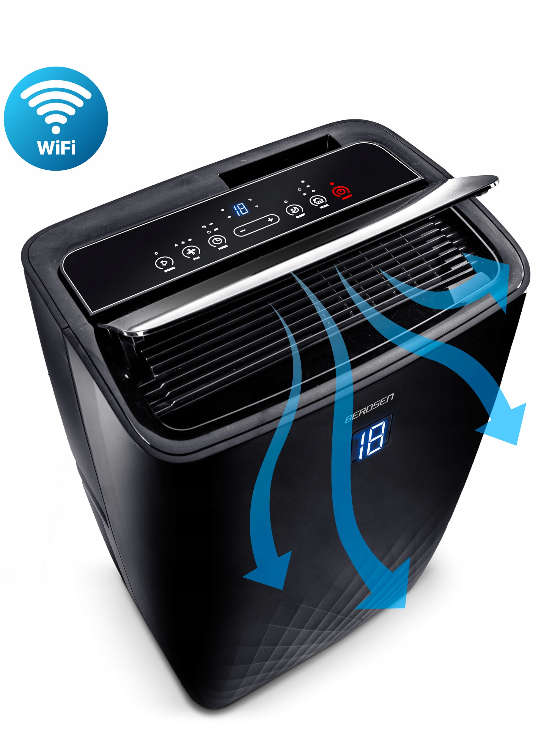KLIMATYZATOR PRZENOŚNY Berdsen Z FUNKCJĄ GRZANIA 4kW OSUSZACZ 36l/24h WiFi Kod producenta 358101