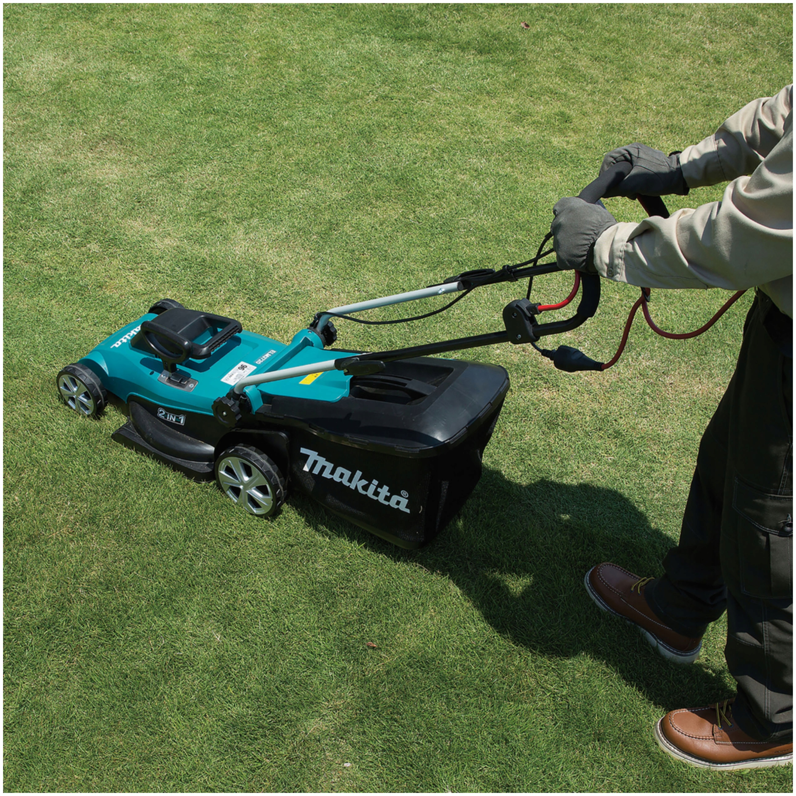 Elektryczna kosiarka do trawy 1400 W 37 cm Makita ELM3720 Szerokość koszenia 37 cm