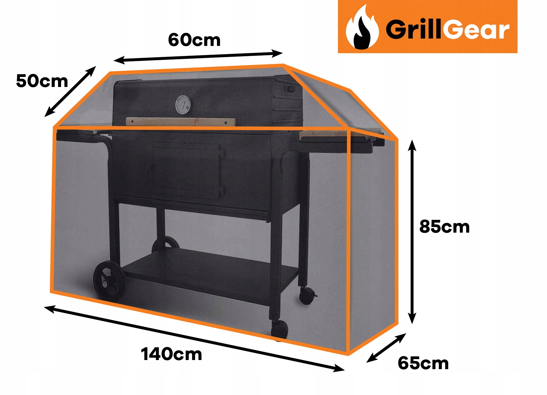 POKROWIEC OSŁONA do GRILLA OGRODOWEGO WODOODPORNY TEKSTYLNY 140x65x115 Kod producenta 5DOM/ETGRIL/2020/VRT