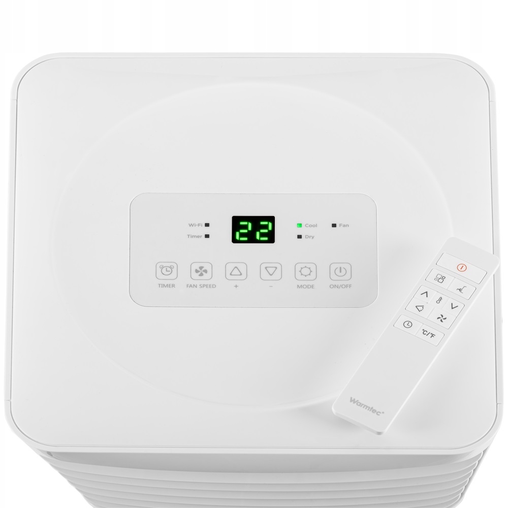 Klimatyzator przenośny WiFi mały osuszacz cichy 3w1 2,6kW Sotra Warmtec Zalecana maksymalna wielkość pomieszczenia 30 m²