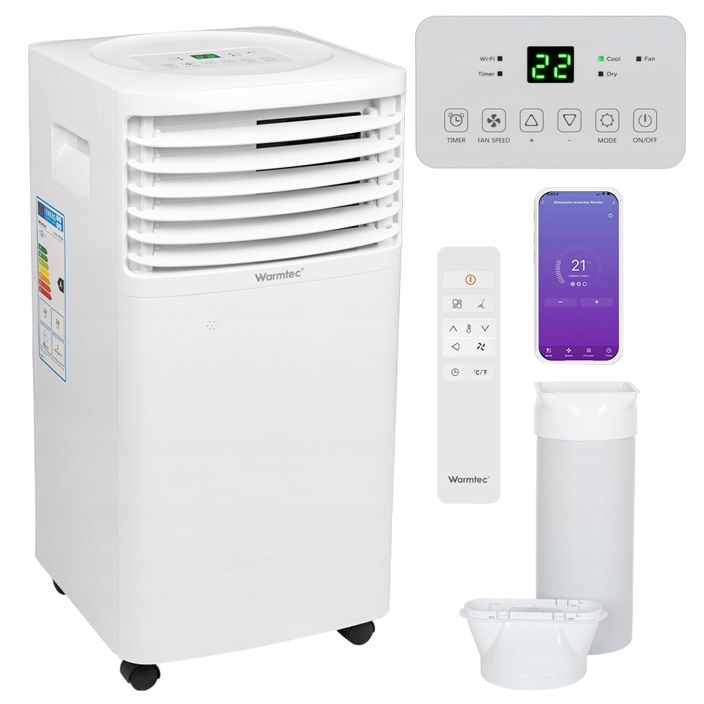 Klimatyzator przenośny WiFi mały osuszacz cichy 3w1 2,6kW Sotra Warmtec