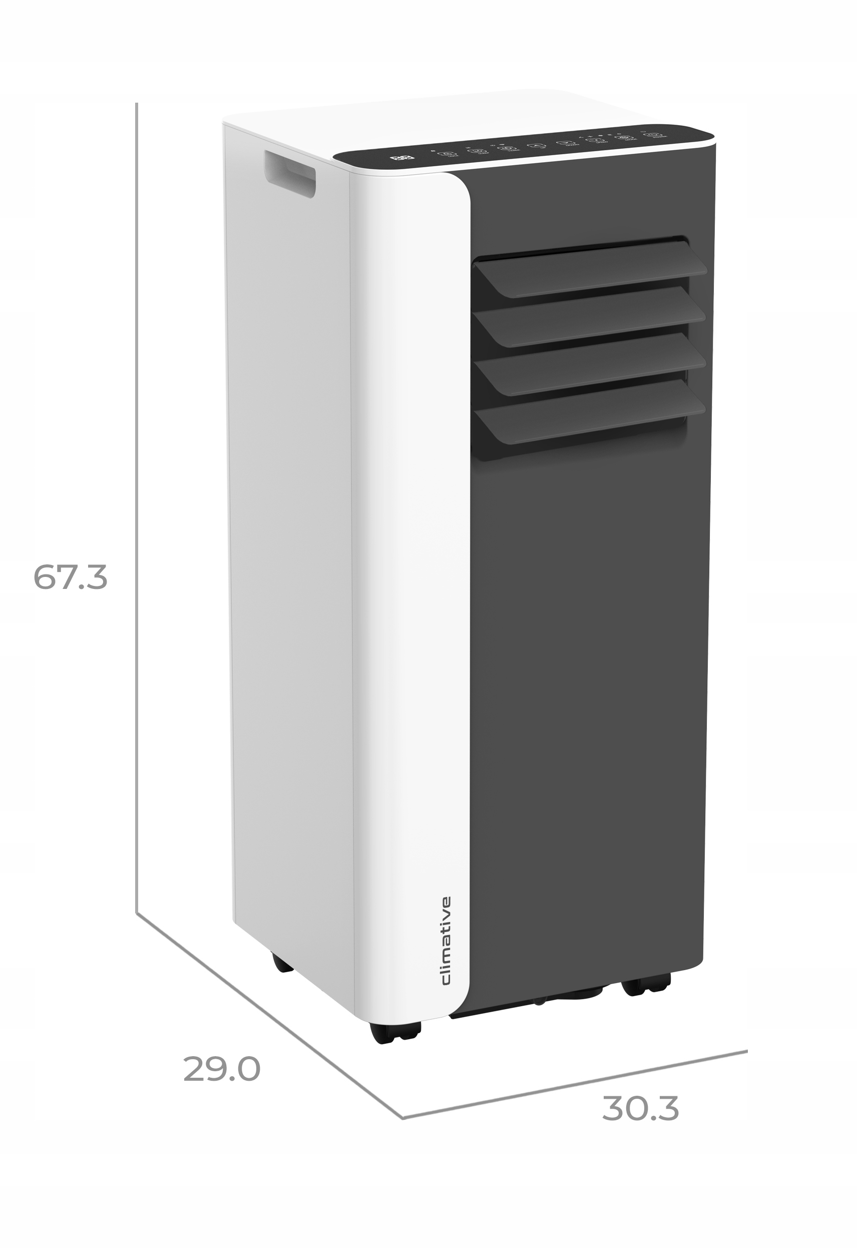 Klimatyzator przenośny MINI 2,6 kW mały cichy WiFi 26 m2 osuszacz uszczelka Zakres regulacji temperatury 16-31°C