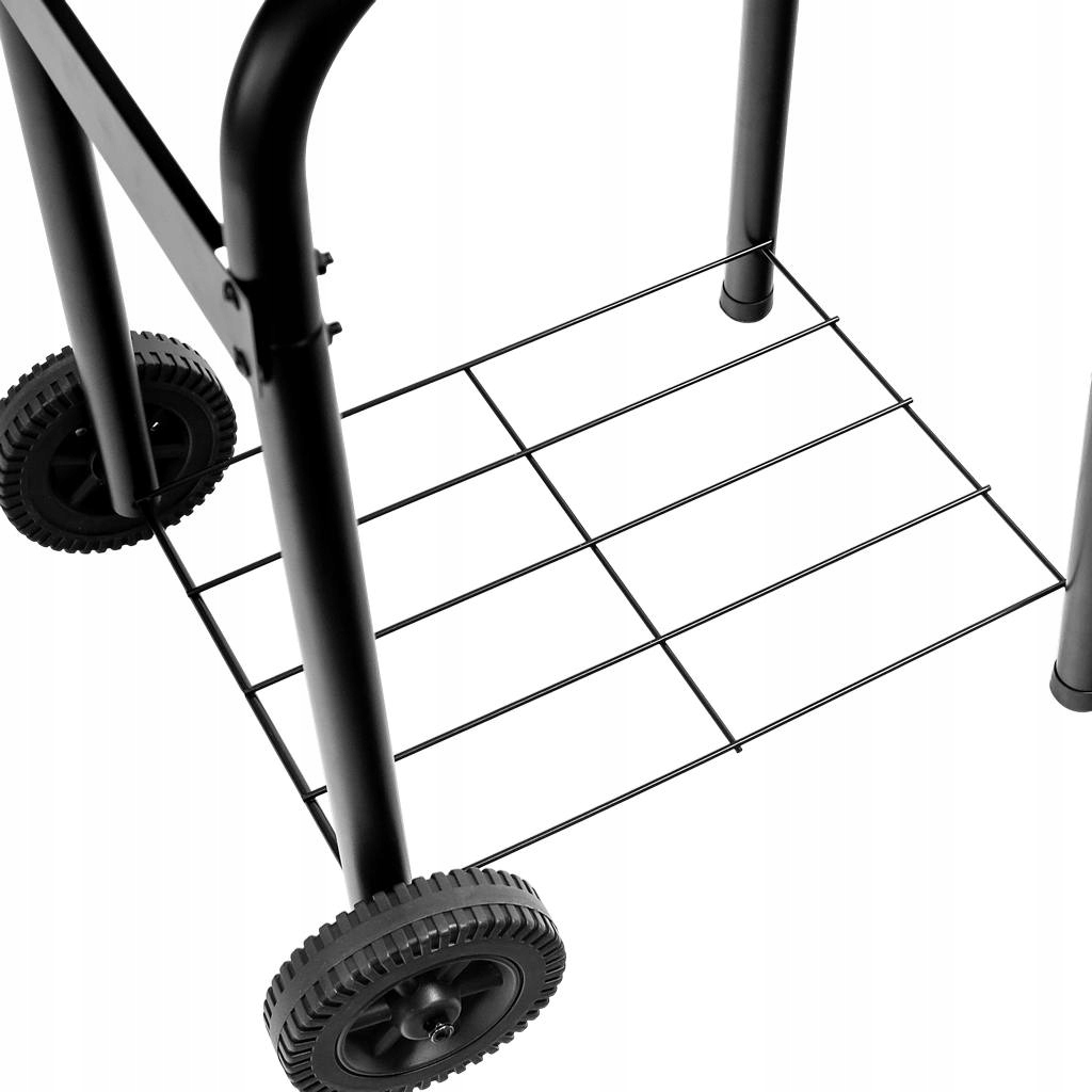 Grill Ogrodowy Węglowy z Pokrywą i KOMINEM BECZKOWY 2 CHROMOWANE RUSZTY Głębokość grilla 53 cm