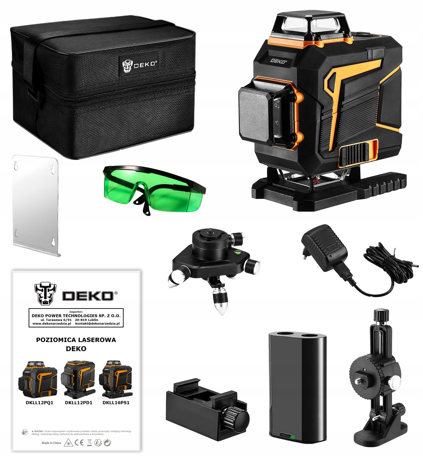 POZIOMICA LASEROWA 360 PRO PŁASZCZYZNOWA 4D LASER KRZYŻOWY ZIELONY DEKO Marka DEKO