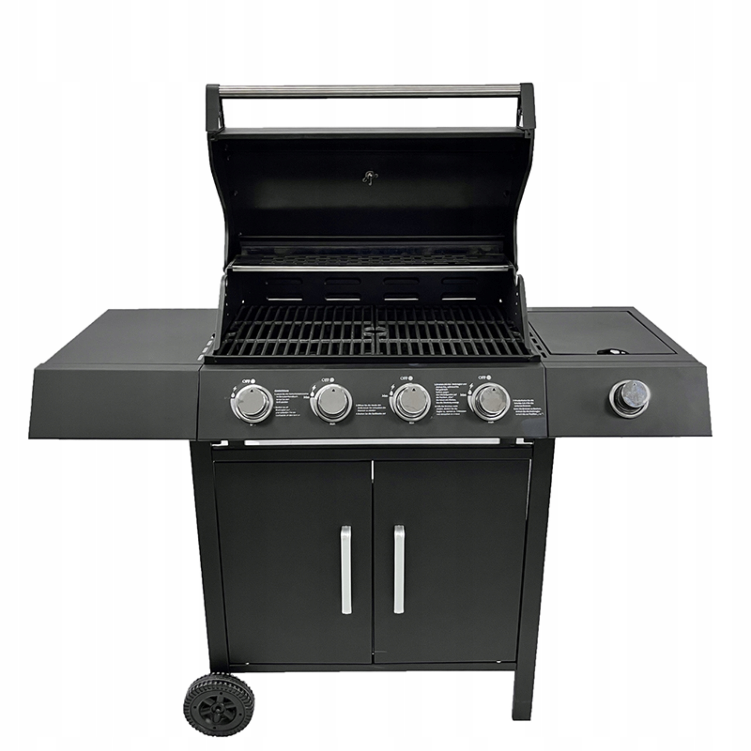 GRILL GAZOWY 13kW 4+1 Z REDUKTOREM POKROWCEM PALNIK BOCZNY ŻELIWNY RUSZT Szerokość rusztu 43 cm