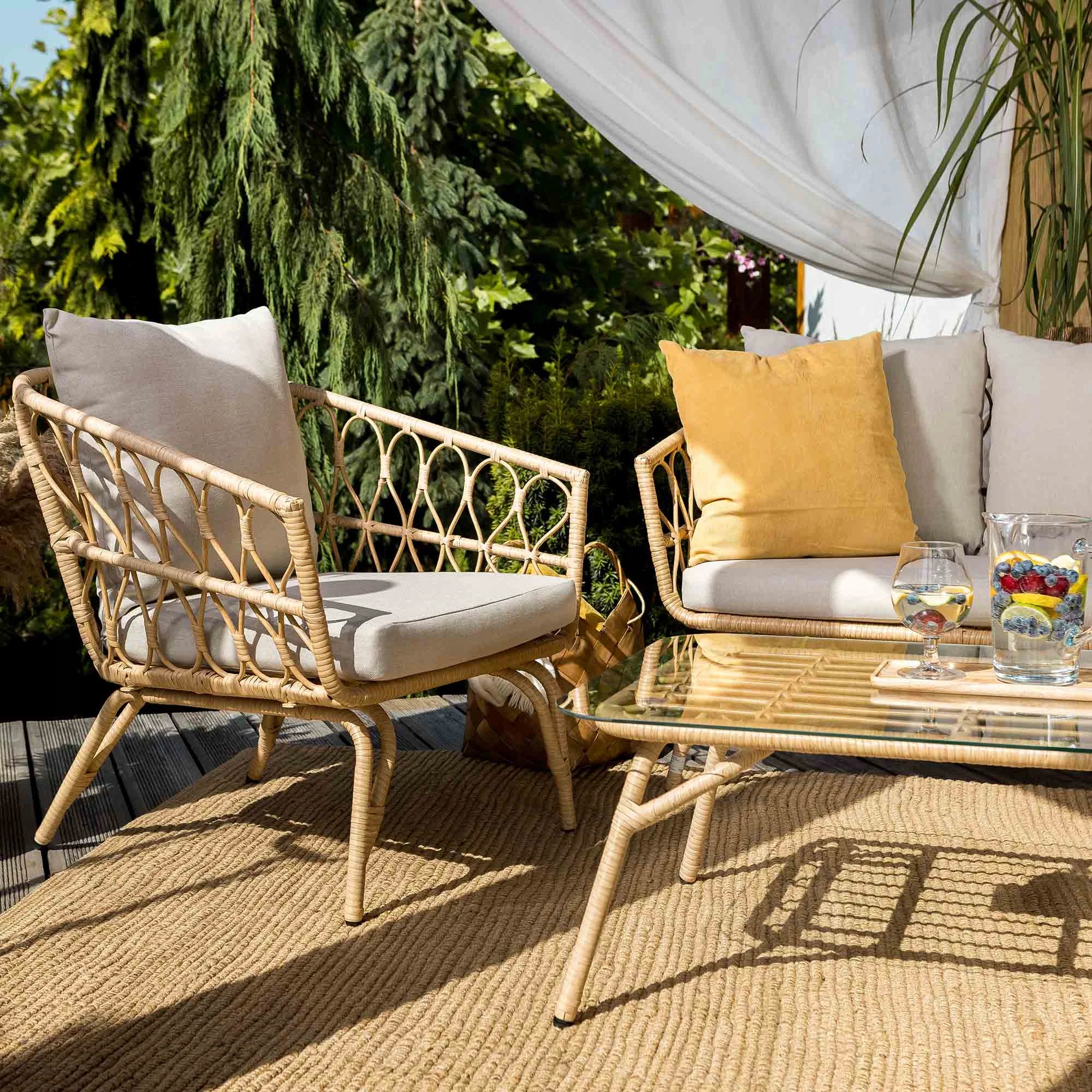 Zestaw Mebli Ogrodowych Teramo 5 osobowy Zestaw Stolik Sofa Fotele Producent di volio