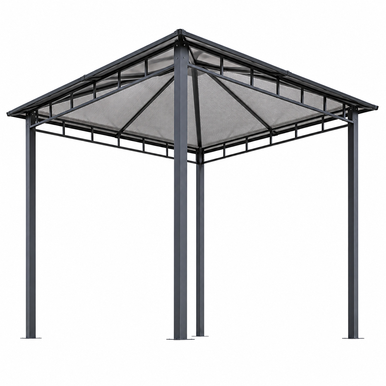 PAWILON TARASOWY 3x3 PERGOLA OGRODOWA ALTANA DACH z POLIWĘGLANU Antracyt Wysokość 260 m
