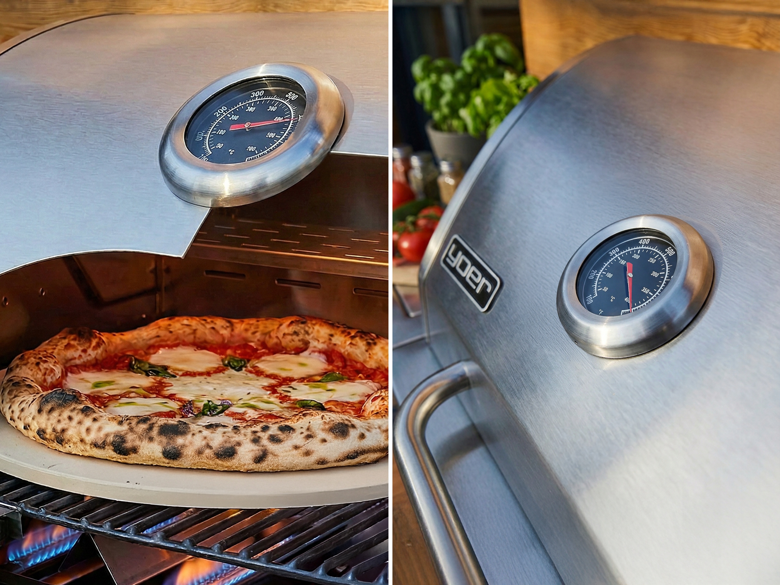 Grill gazowy Ogrodowy ŻELIWNY nierdzewny Yoer 2+1 +10,15 kW +szafa na butlę Szerokość grilla 119 cm