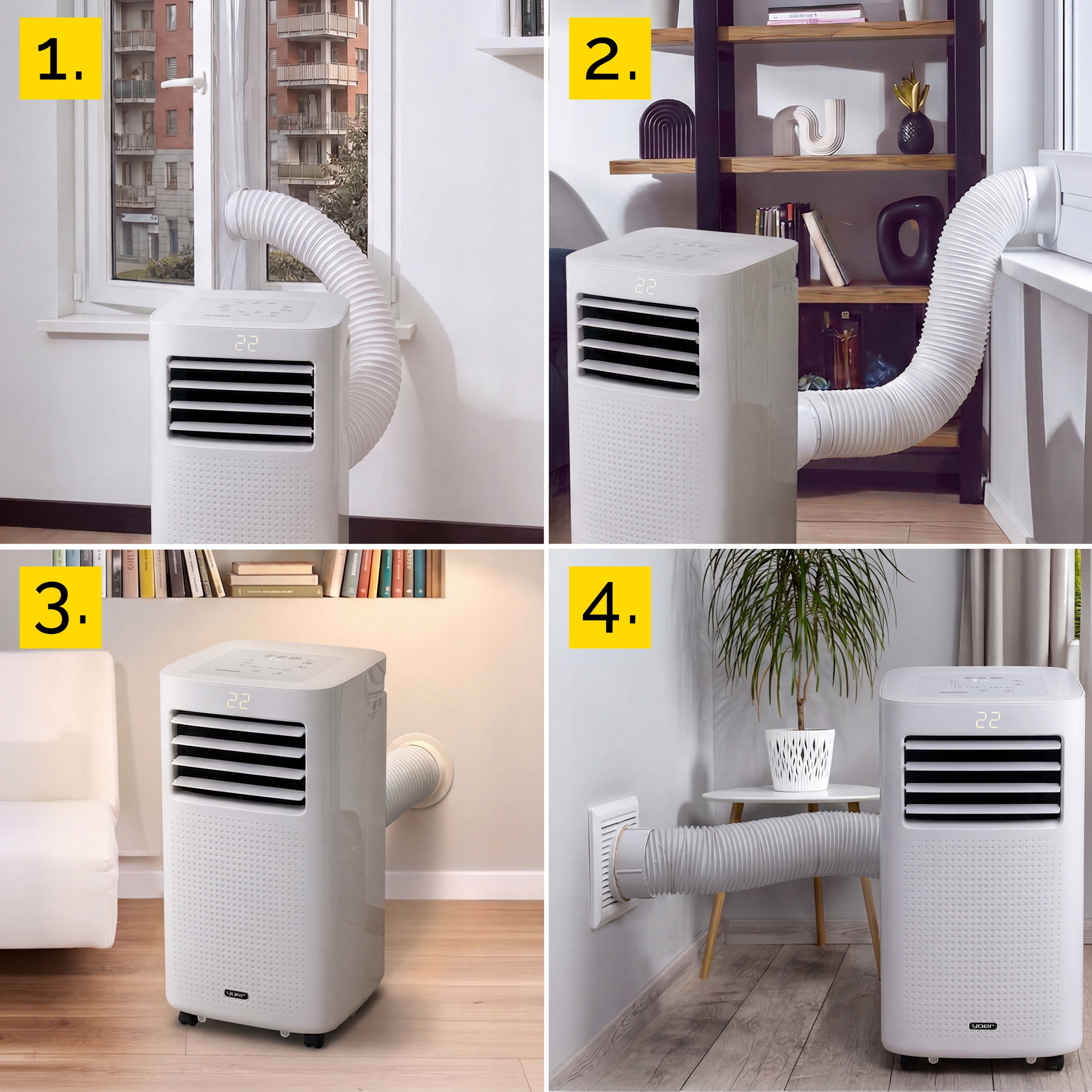 Klimatyzator przenośny Cichy Mały 3kW 30m2 Yoer Osuszacz WiFi +Pompa ciepła Zalecana maksymalna wielkość pomieszczenia 30 m²