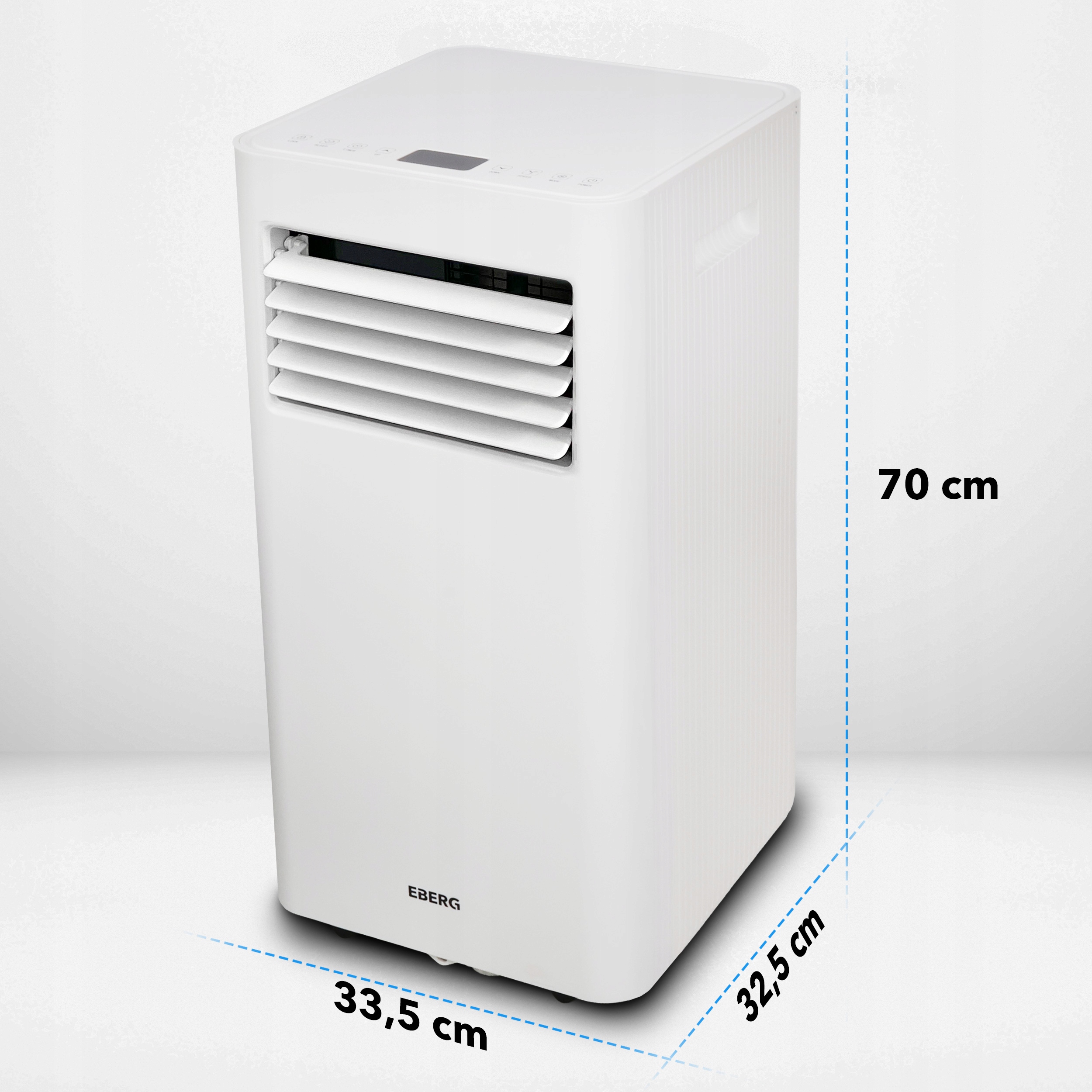 Klimatyzator przenośny osuszacz powietrza EBERG RIO 3kW 2xLED WiFi 24l/24h Informacje dodatkowe sterowanie przez Wi-Fi wbudowany wyświetlacz temperatury