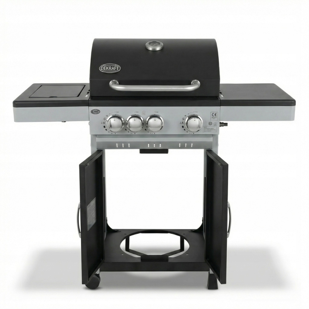 DEKRAFT GRILL GAZOWY 3+1 PALNIKI RUSZT ŻELIWNY SZAFKA NA BUTLĘ (NEBRASKA) Kod producenta DE-G31