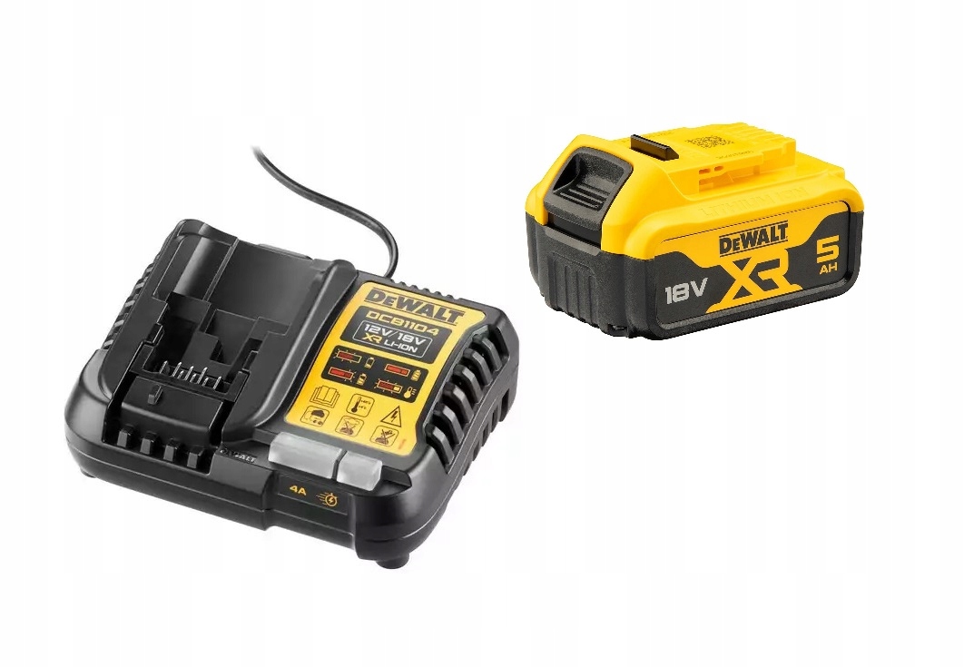 Zestaw DEWALT akumulator bateria DCB184 5Ah 18V ładowarka dcb115 ORYGINALNA