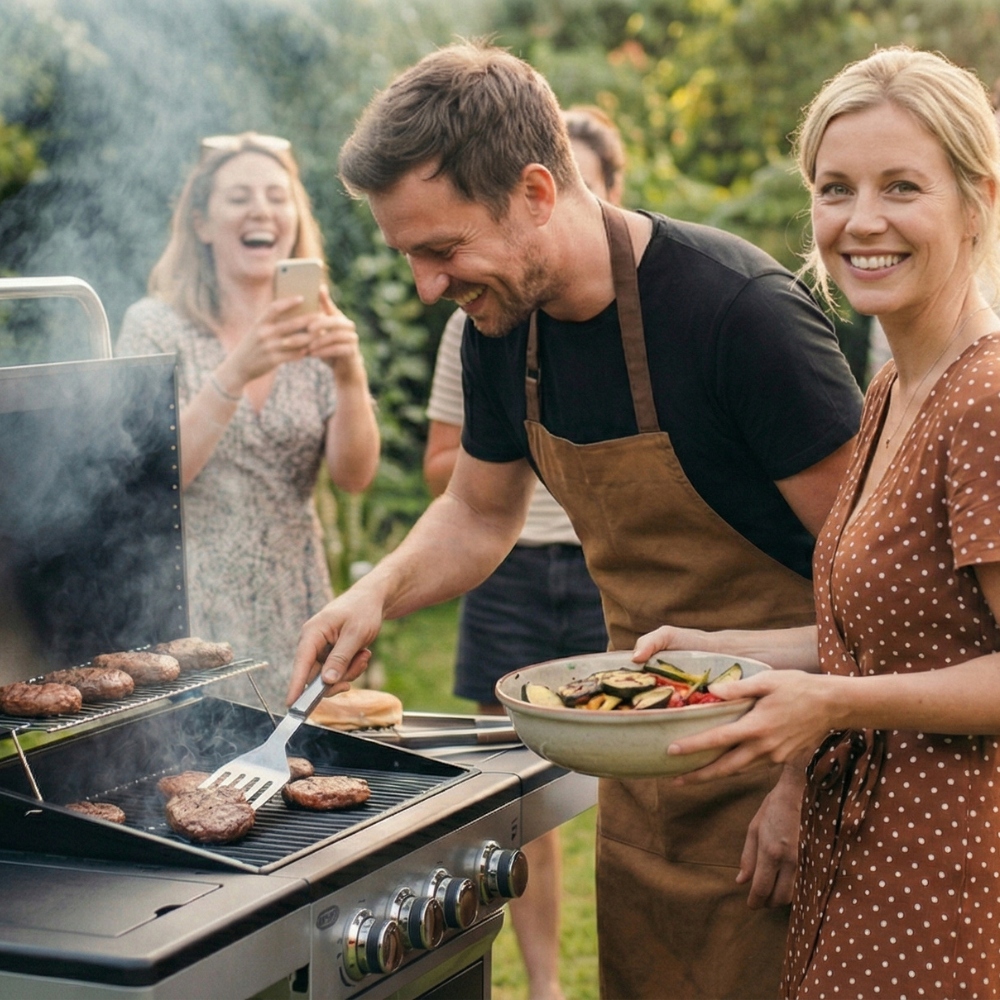 DEKRAFT GRILL GAZOWY 3+1 PALNIKI RUSZT ŻELIWNY SZAFKA NA BUTLĘ (NEBRASKA) Cechy dodatkowe kółka miejsce na butlę palnik boczny do gotowania pojemnik na tłuszcz pokrowiec pokrywa półka regulacja temperatury szafka termometr