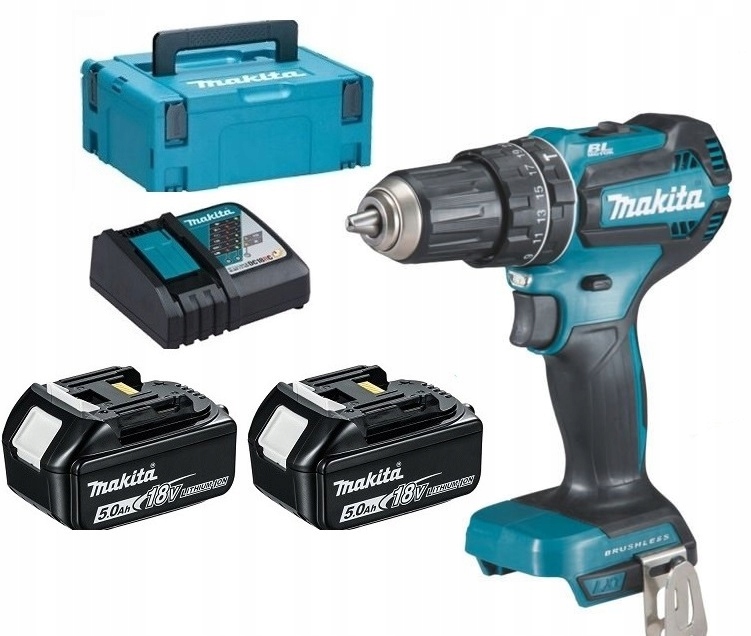Wkrętarka Udarowa MAKITA DHP485RTJ 18V 2x5,0Ah - Siła 60Nm