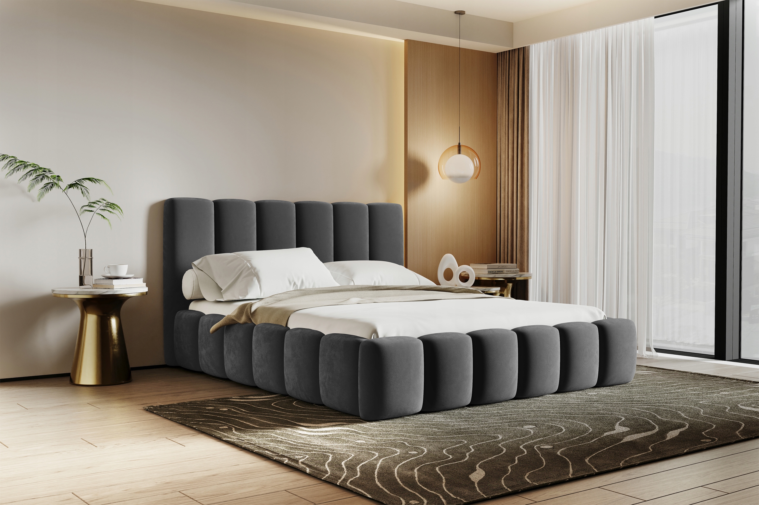 ŁÓŻKO TAPICEROWANE CAPRI 160X200 POJEMNIK MATERAC BOUCLE Powierzchnia spania 160x200