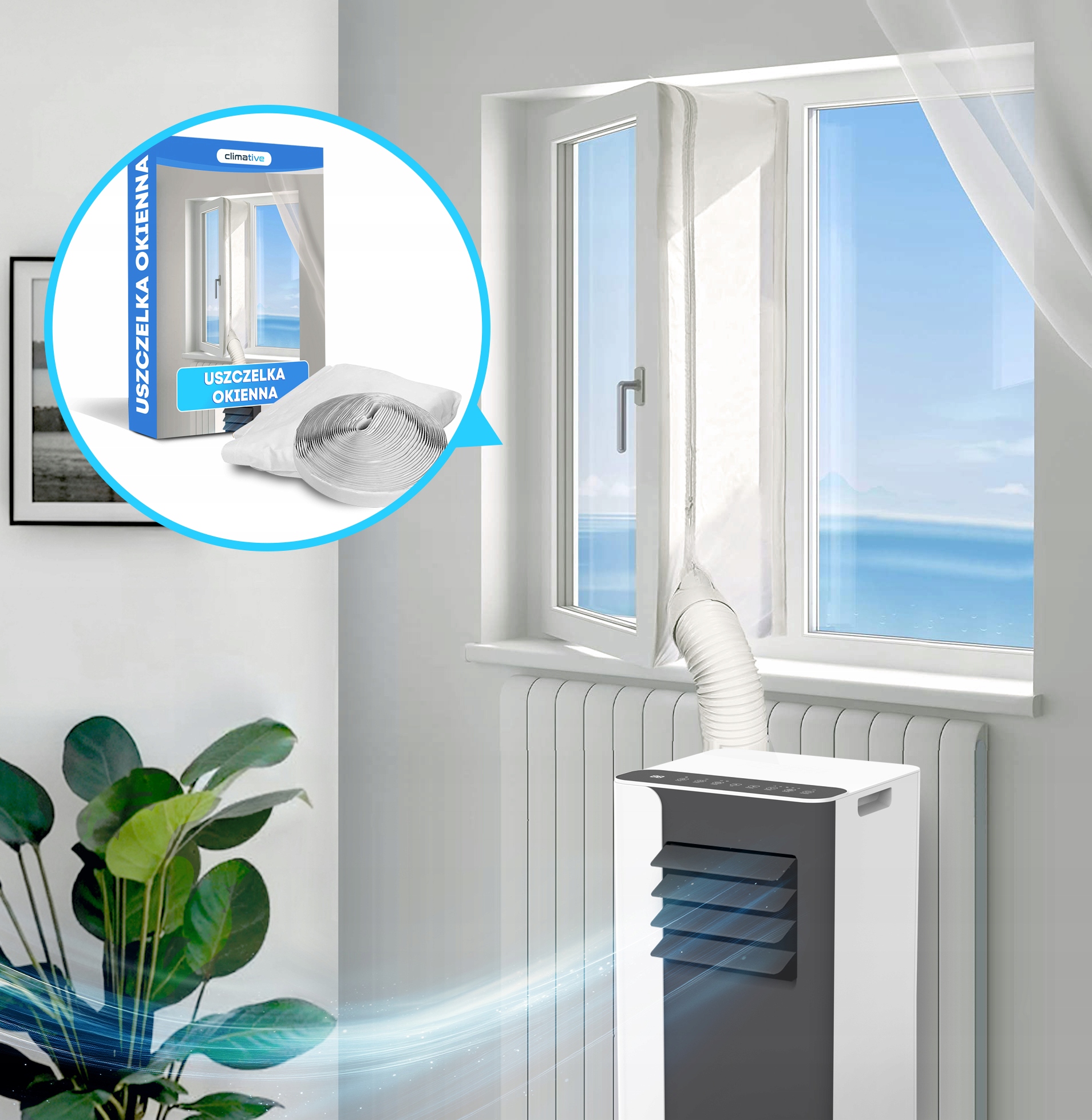 Klimatyzator przenośny MINI 2,6 kW mały cichy WiFi 26 m2 osuszacz uszczelka Rodzaj przenośny