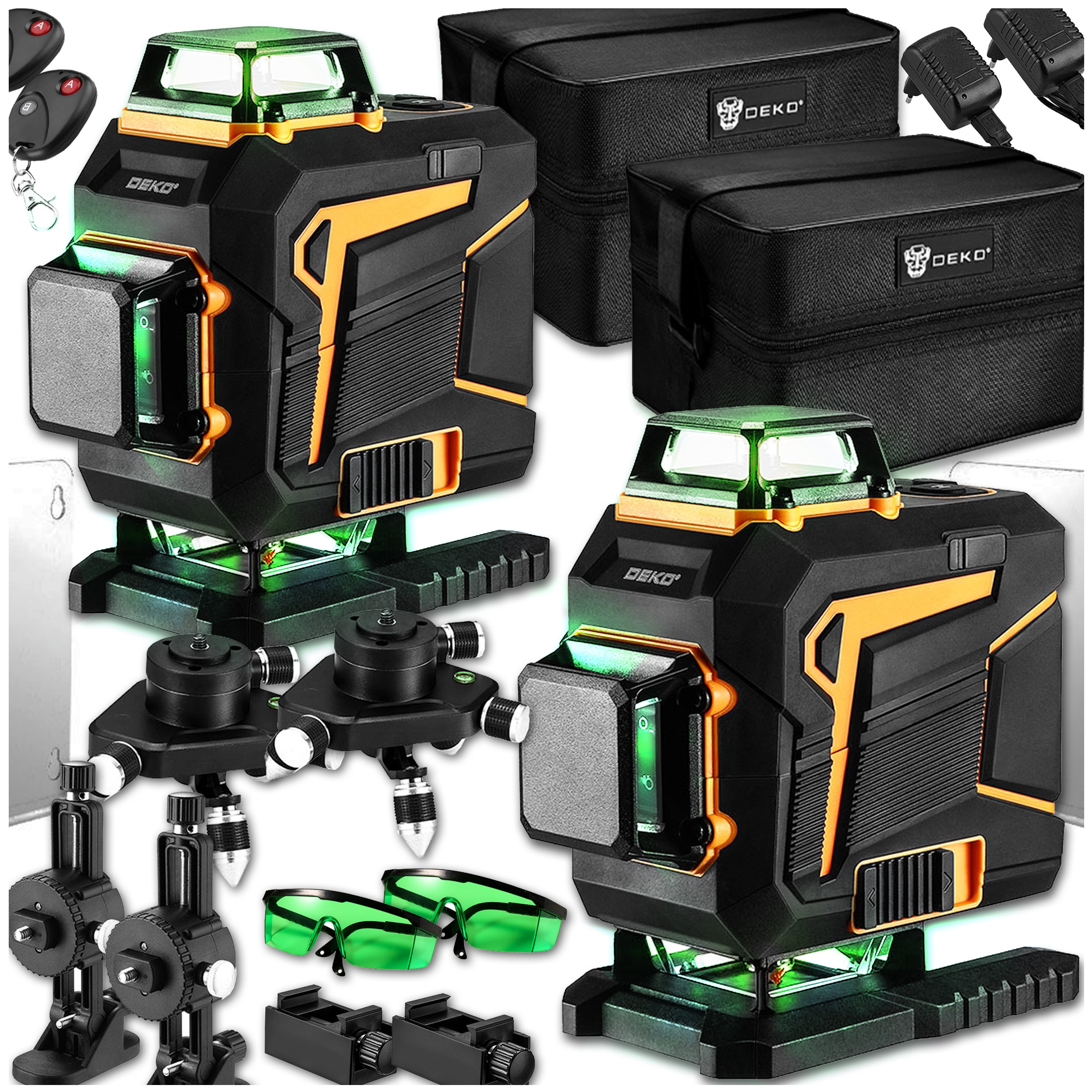 POZIOMICA LASEROWA 360 PRO PŁASZCZYZNOWA 4D LASER KRZYŻOWY ZIELONY DEKO