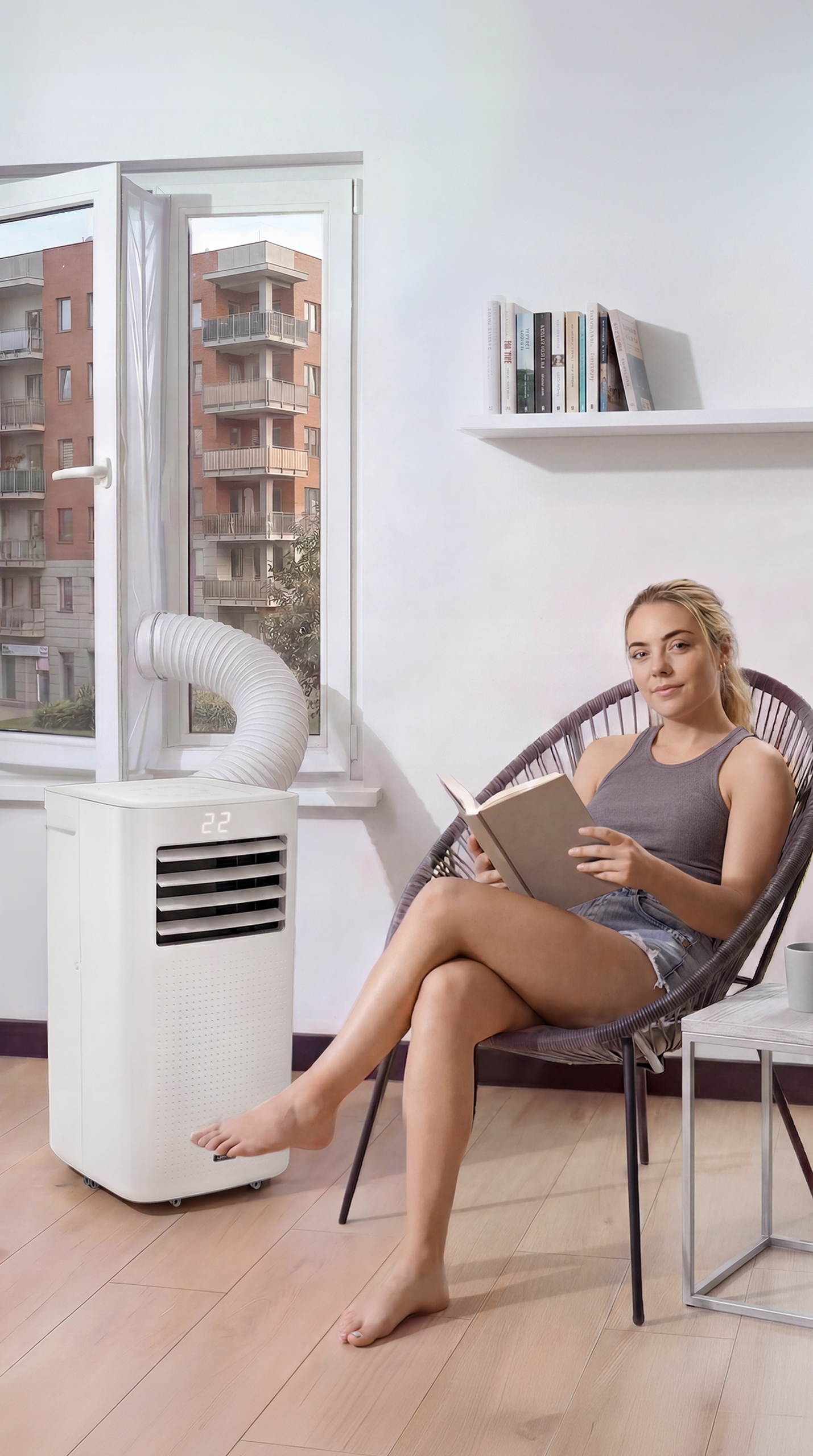 Klimatyzator przenośny Cichy Mały 3kW 30m2 Yoer Osuszacz WiFi +Pompa ciepła Stan opakowania oryginalne