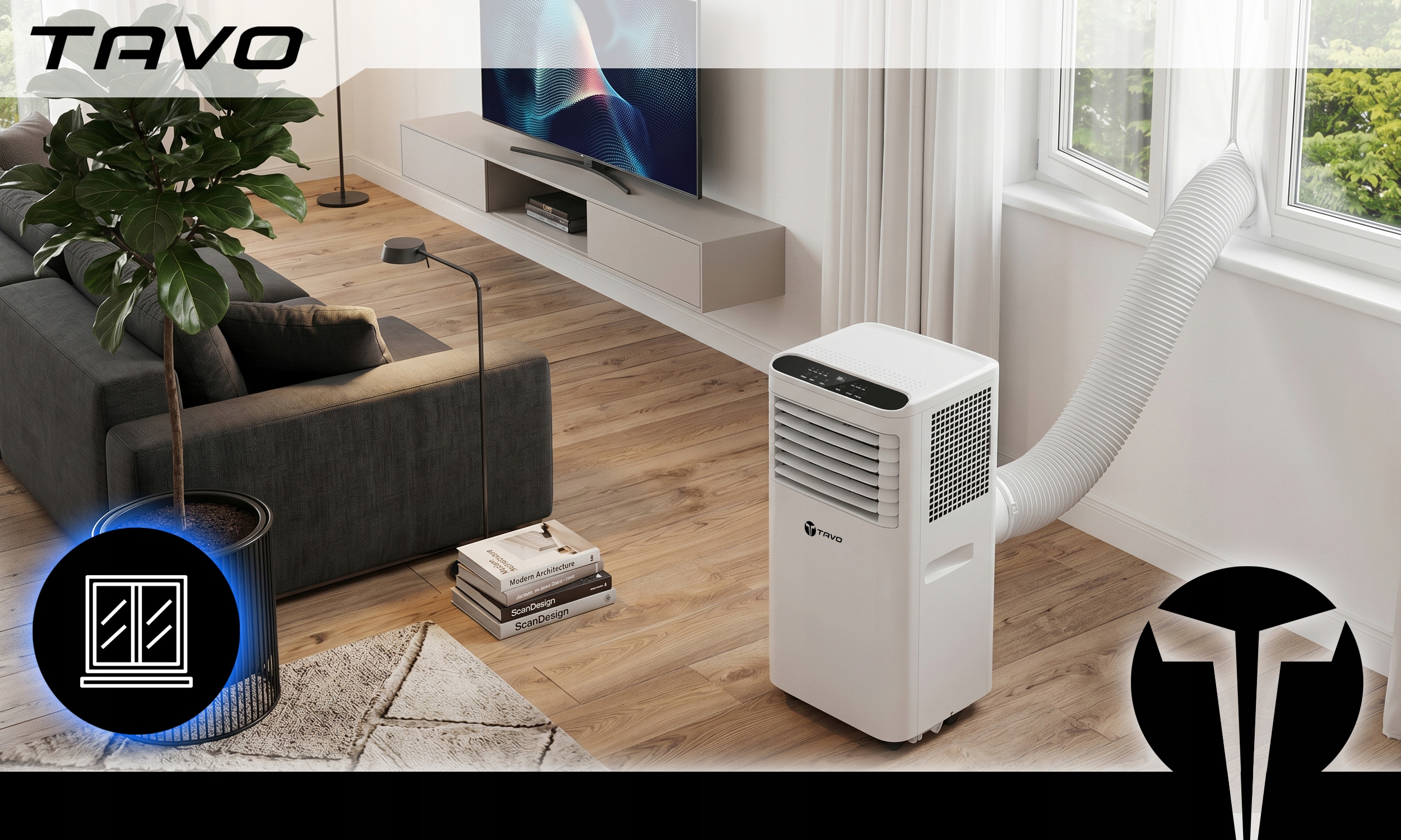 Klimatyzator Przenośny WiFi 2,6kW 60m2 Cichy Osuszacz 30L Tuya Uszczelka Stan opakowania oryginalne