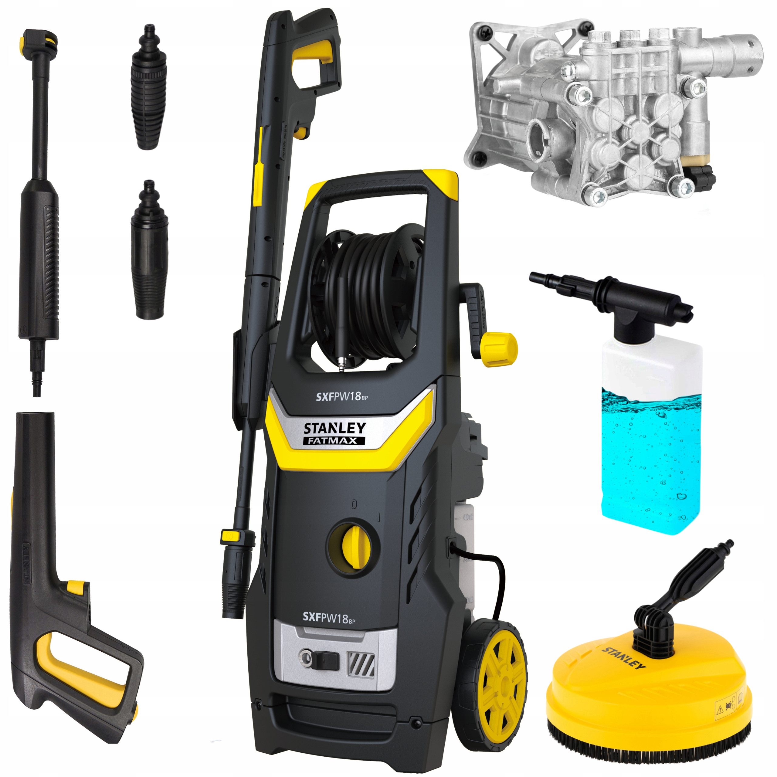 MYJKA CIŚNIENIOWA STANLEY 1800W 190ewBAR NA DYSZY ALU POMPA +szczotka patio