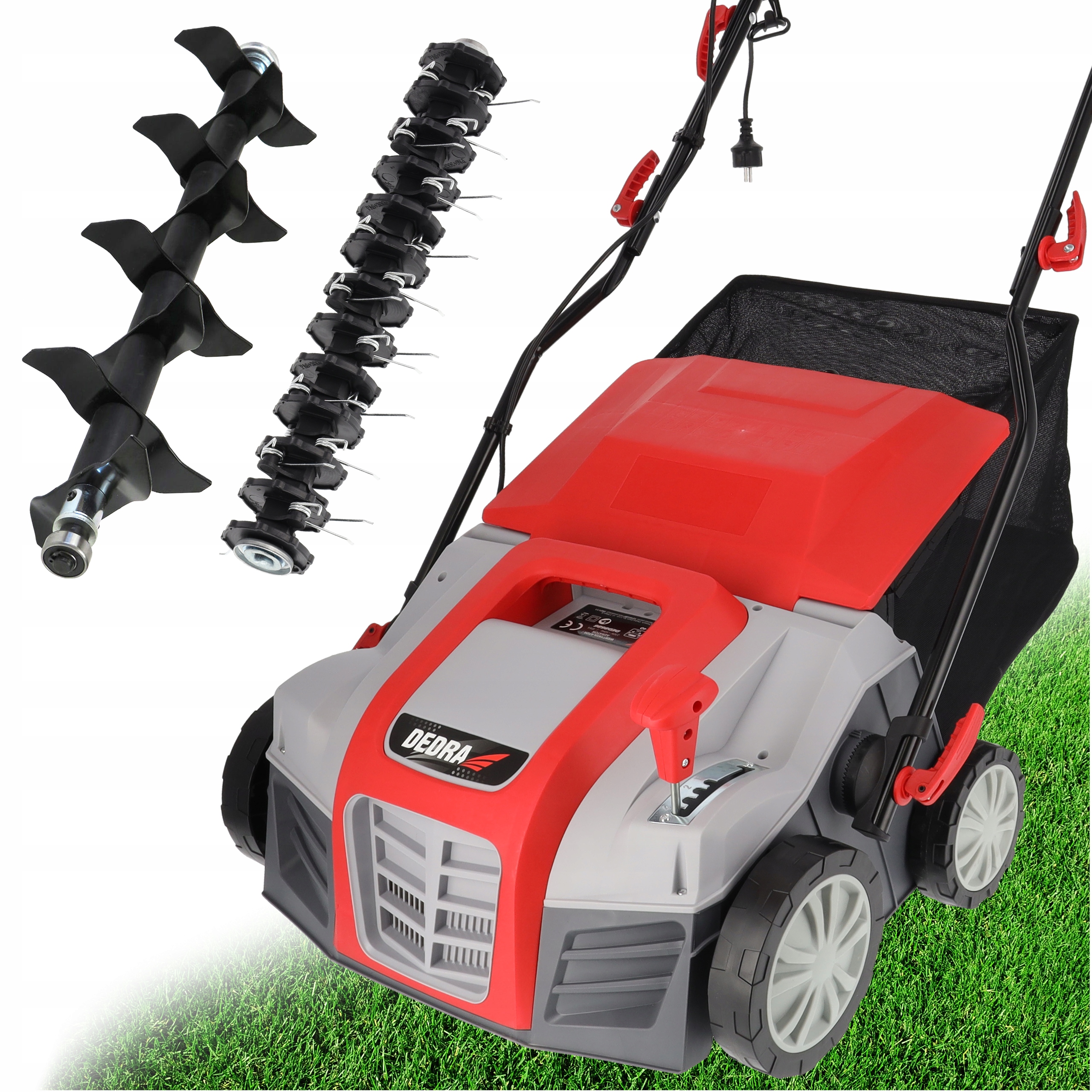 Aerator Wertykulator elektryczny do Trawy 2000W 40cm 2 Wałki Kosz 55L DEDRA Stan opakowania oryginalne