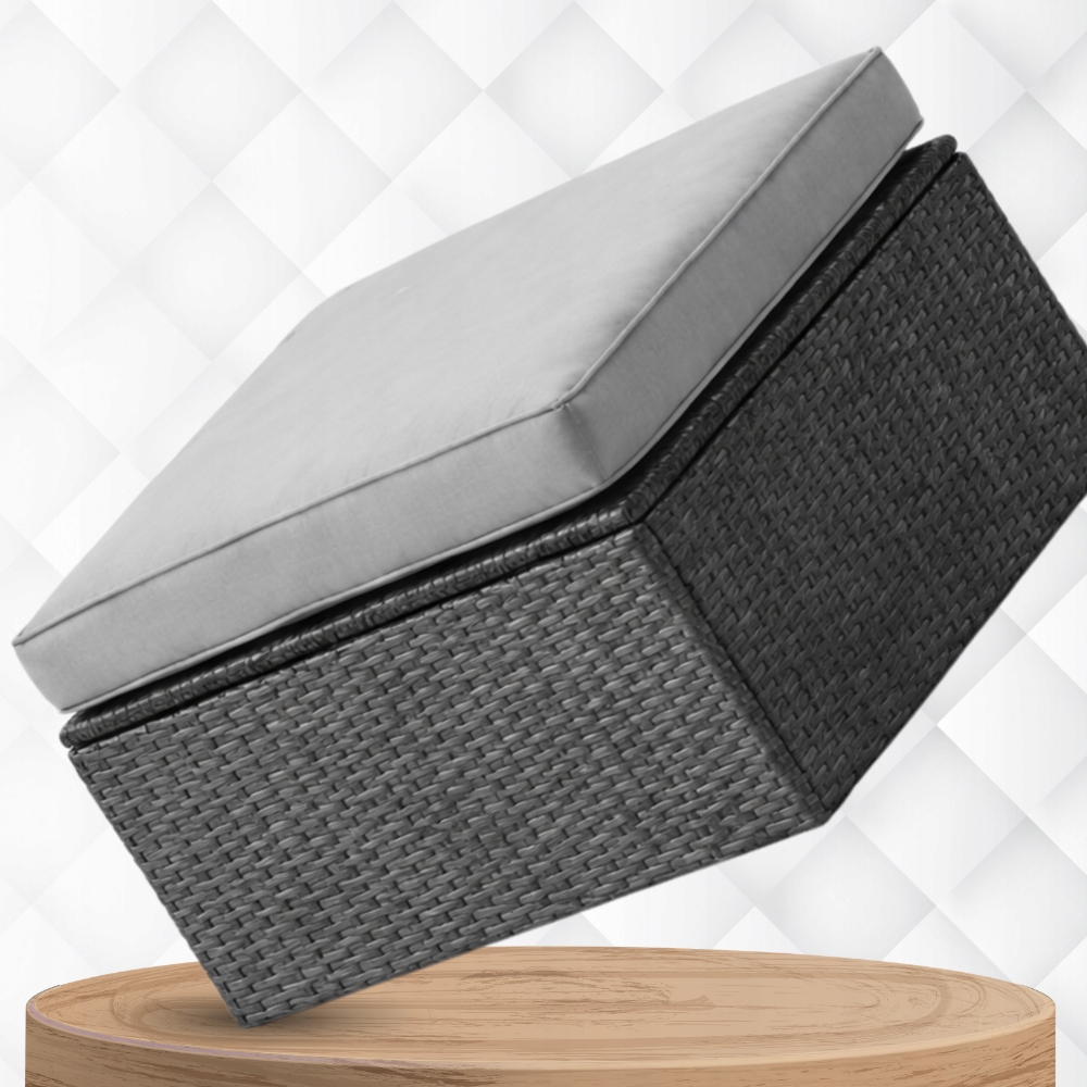 DUŻY Zestaw Mebli OGRODOWYCH Acero 2xFotel Sofa Stolik/Pufa TECHNORATTAN Kolor szary