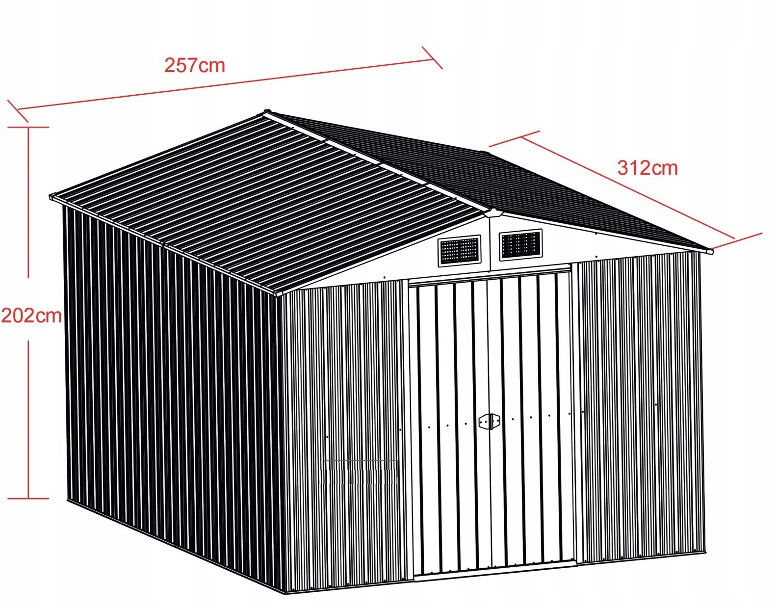 DOMEK NARZĘDZIOWY GARAŻ BLASZANY SKŁADZIK NA DREWNO 312x257x202 DM1001 Producent Kontrast