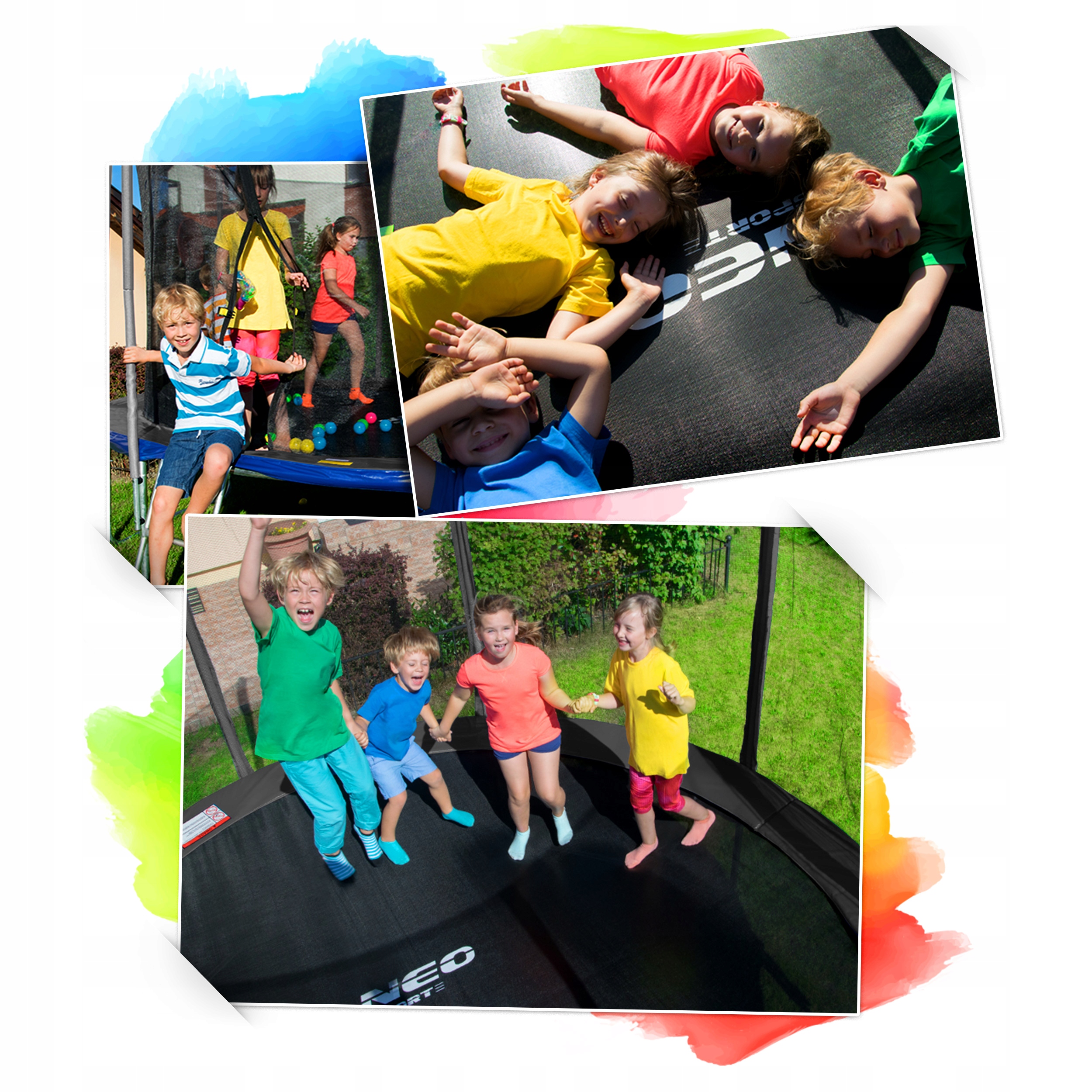 Trampolina ogrodowa dla dzieci 374cm 12ft + DRABINKA SIATKA WEWNĘTRZNA Liczba słupków 8 szt.