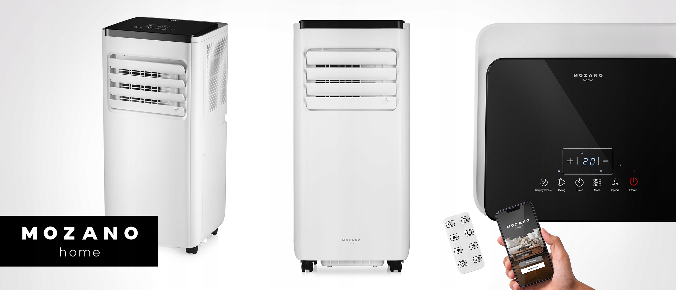 KLIMATYZATOR PRZENOŚNY MAŁY CICHY 2,6kW moWiFi OSUSZACZ 24l/24H MOZANO Rodzaj przenośny