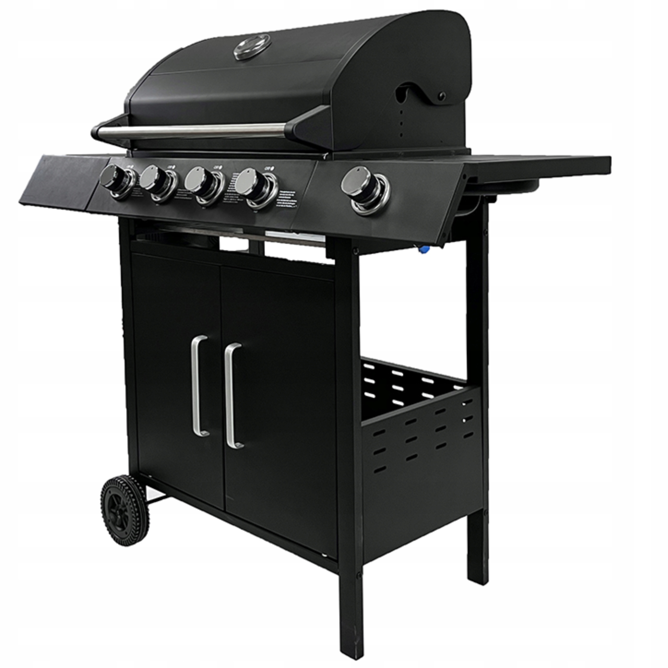 GRILL GAZOWY 13kW 4+1 Z REDUKTOREM POKROWCEM PALNIK BOCZNY ŻELIWNY RUSZT Długość rusztu 59 cm