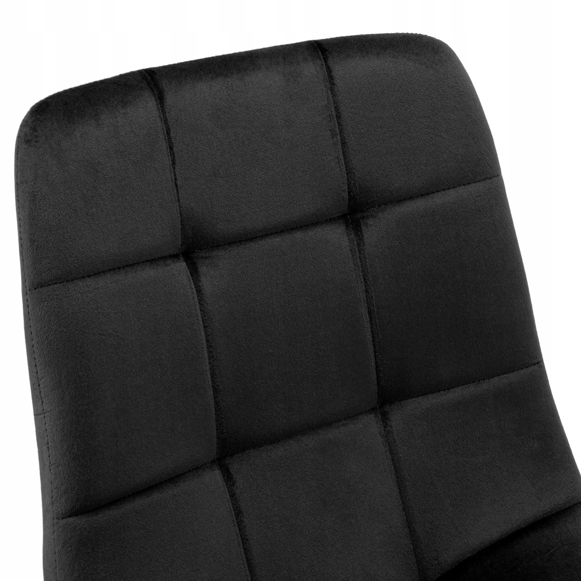 Krzesło Tapicerowane Czarne Welurowe 6 szt Stabilne Krzesła Glamour Welur Szerokość mebla 44 cm
