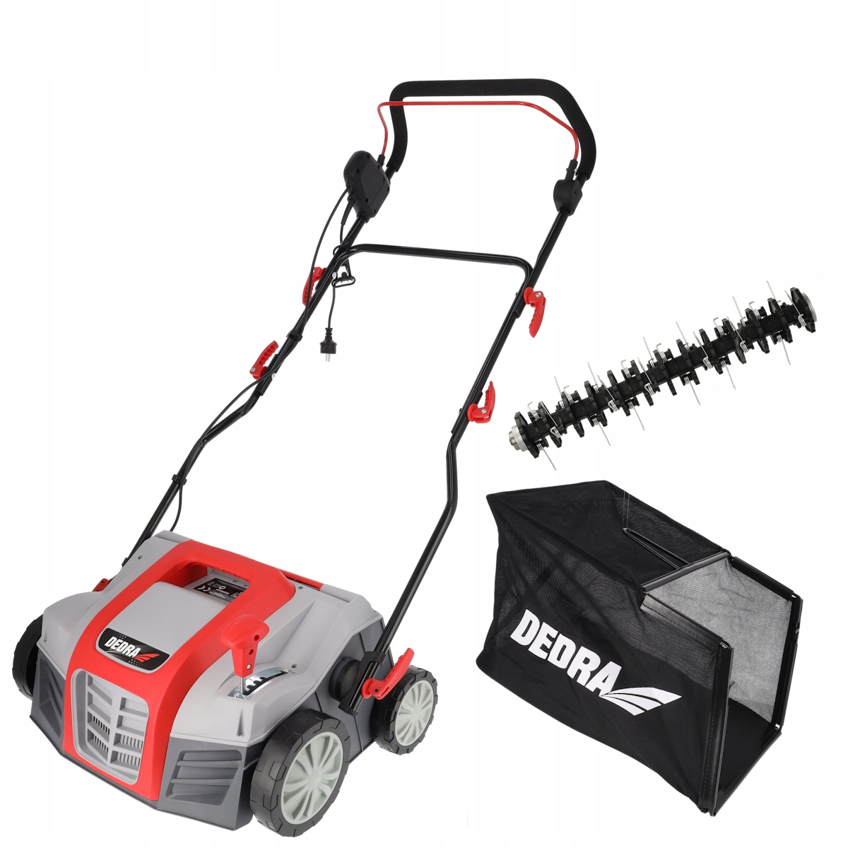 Aerator Wertykulator elektryczny do Trawy 2000W 40cm 2 Wałki Kosz 55L DEDRA Zawiera baterie nie