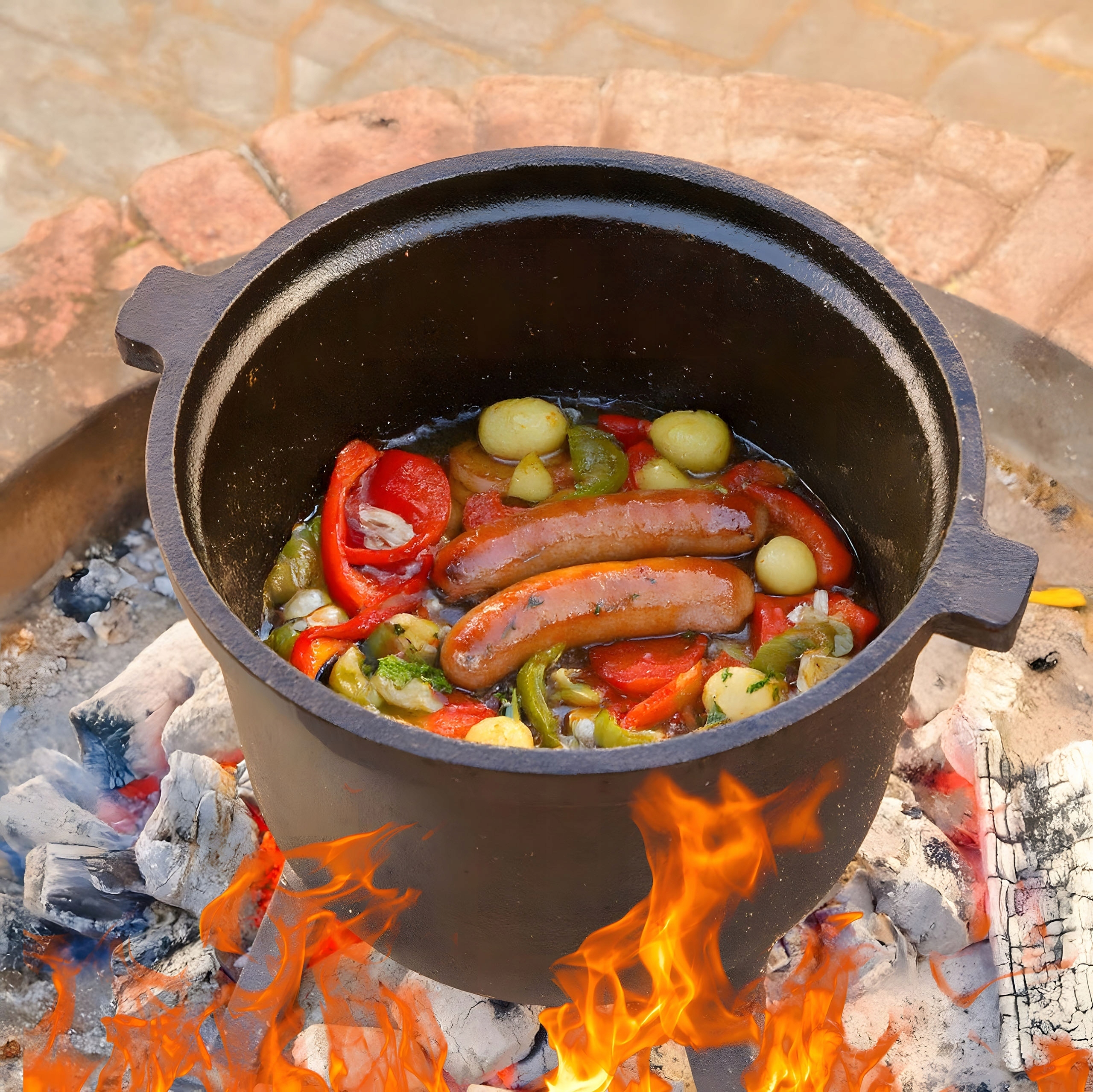 KOCIOŁEK ŻELIWNY GARNEK WĘGIERSKI MYŚLIWSKI NA OGNISKO GRILL STOJĄCY 10L Pojemność 10 l