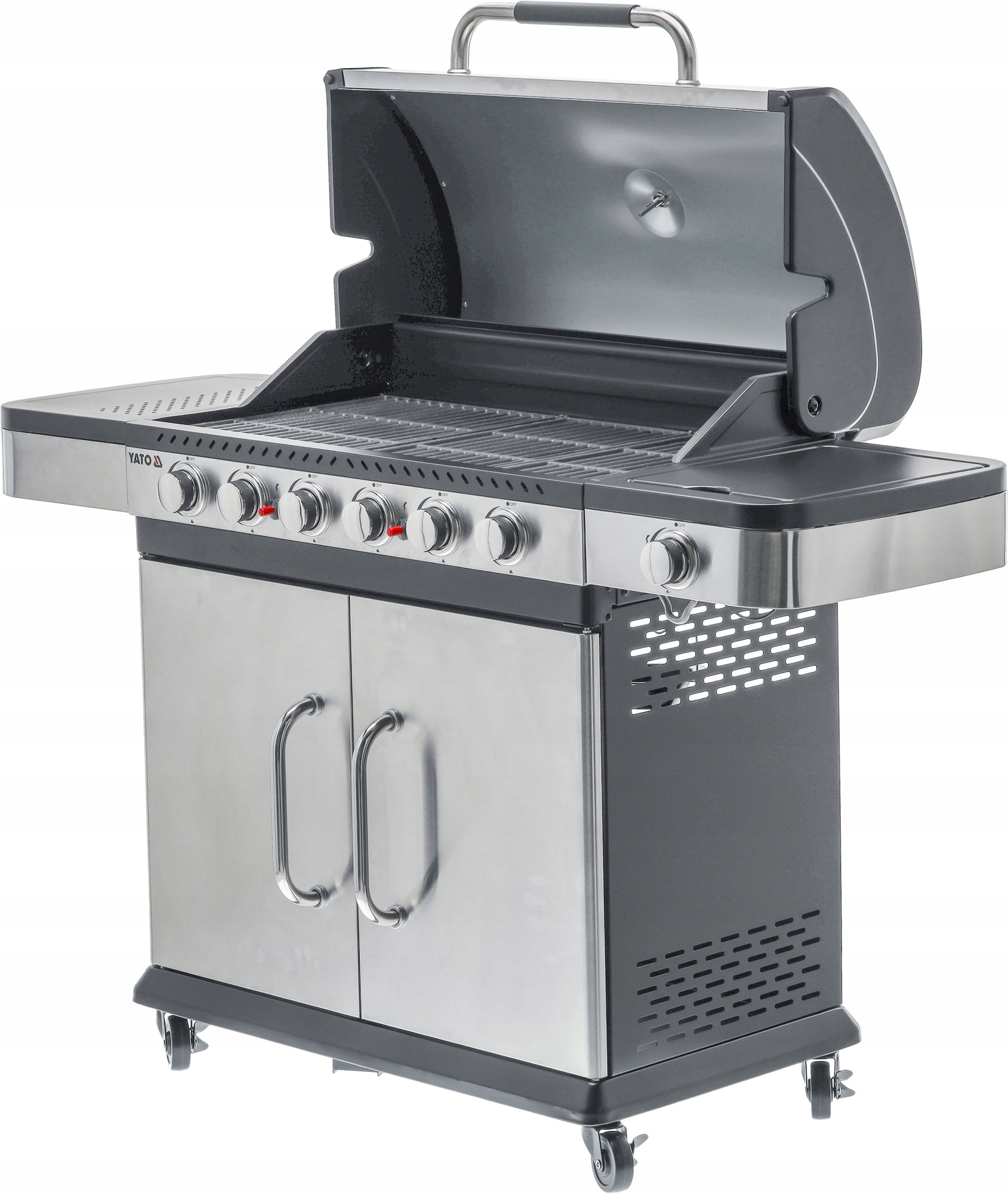 GRILL GAZOWY OGRODOWY 6+1 YATO 20,2 KW STAL NIERDZEWNA ŻELIWNY RUSZT Moc 20.2 kW