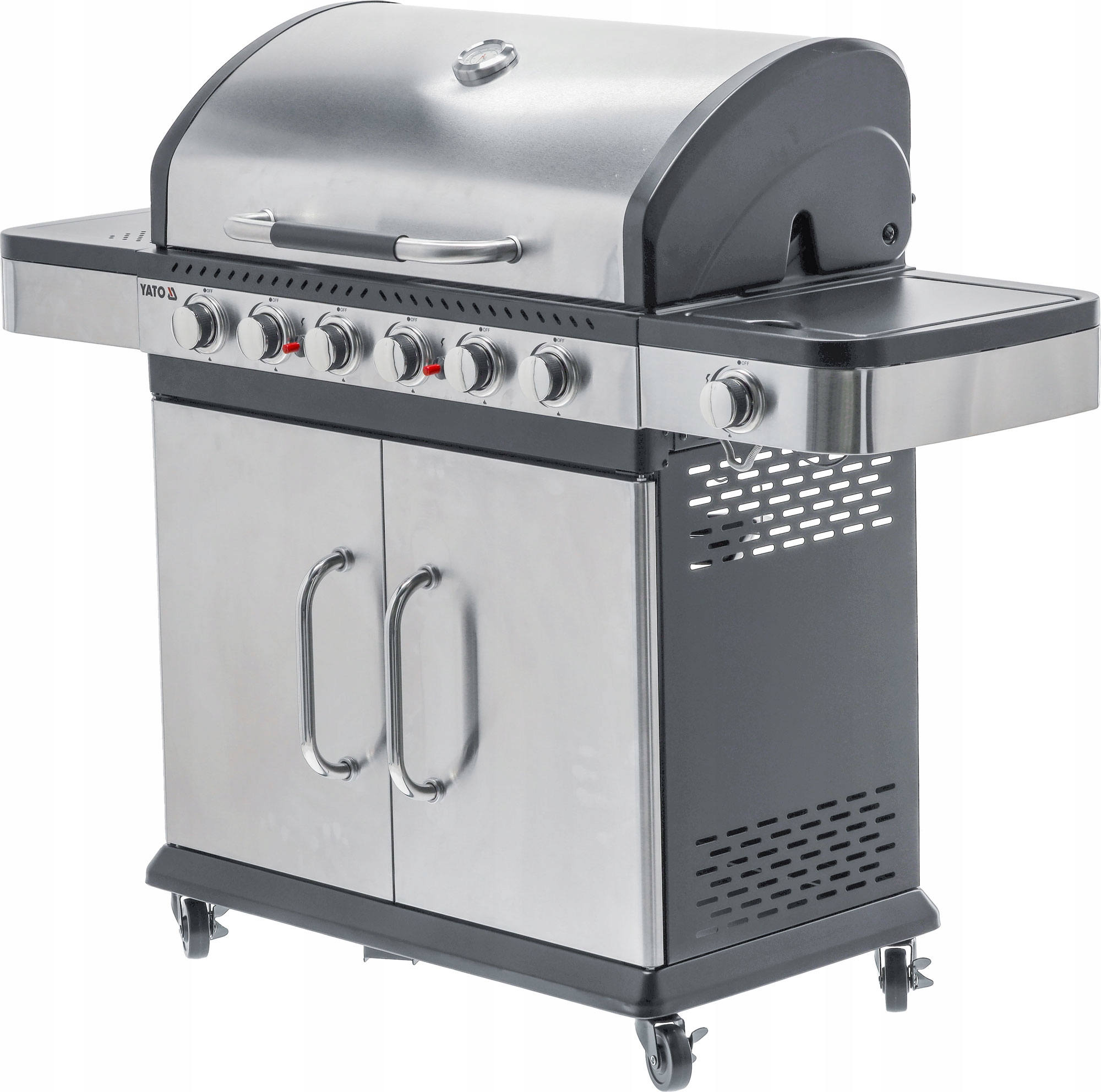 GRILL GAZOWY OGRODOWY 6+1 YATO 20,2 KW STAL NIERDZEWNA ŻELIWNY RUSZT Szerokość rusztu 78 cm