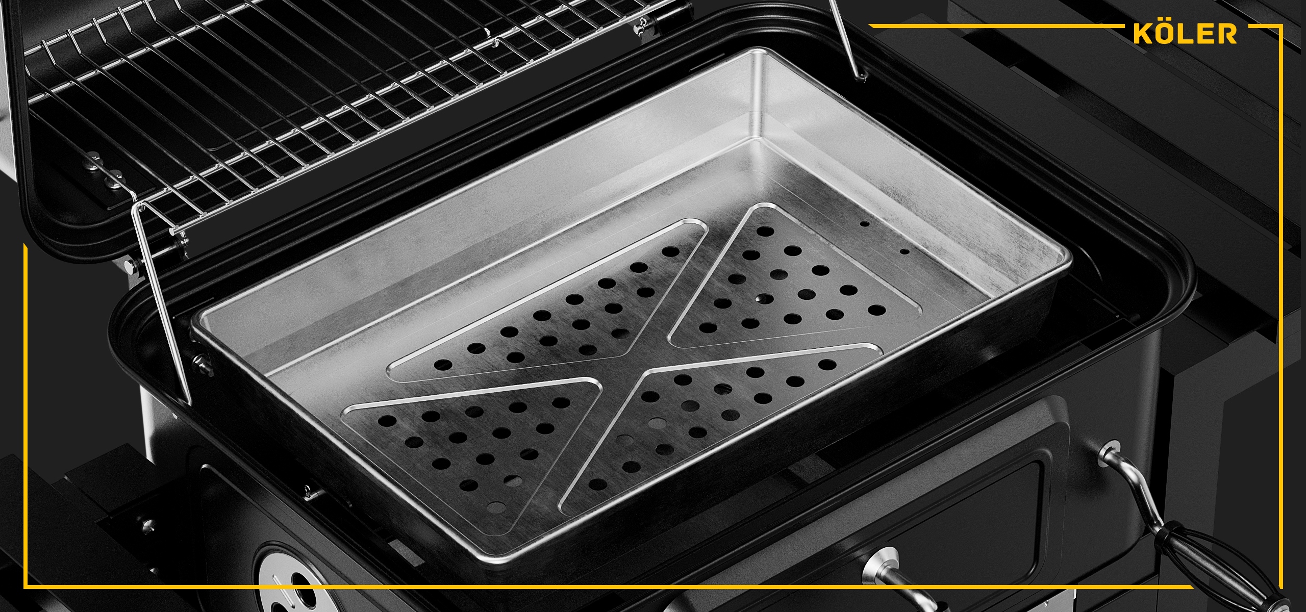 GRILL WĘGLOWY Ogrodowy Ember CH2 ŻELIWNY RUSZT EMALIA DUŻY z Pokrywą +Płyta Materiał metal