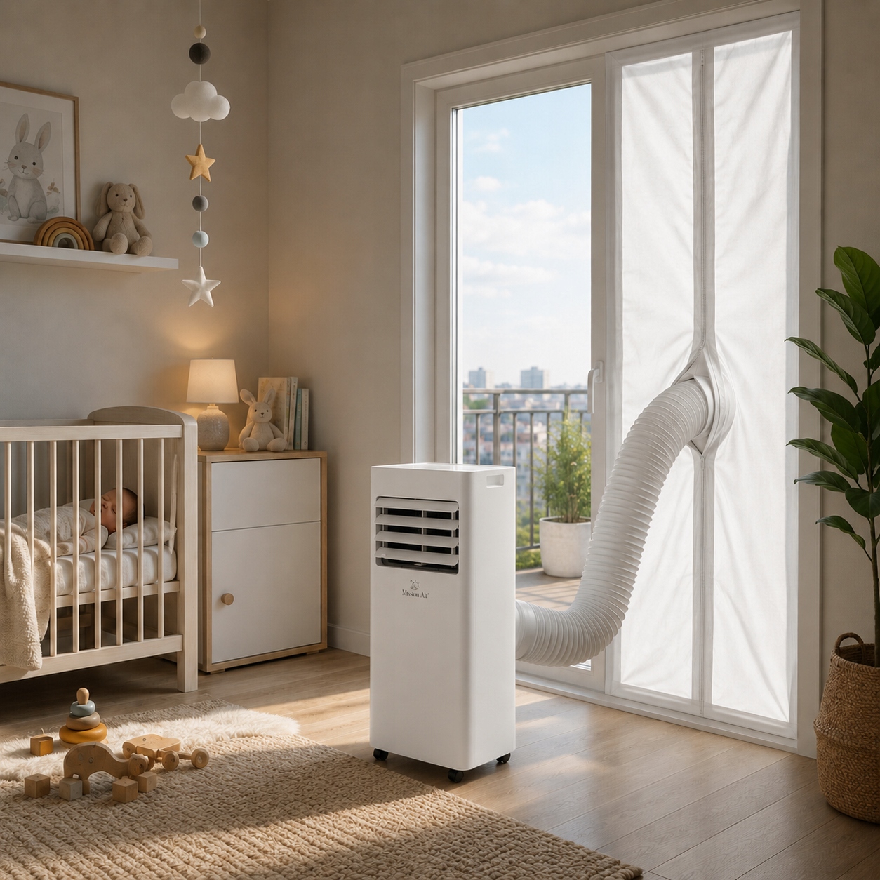 KLIMATYZATOR PRZENOŚNY 3w1 Mission Air 2,1kW +osuszacz 20l/24h TIMER WiFi Zalecana maksymalna wielkość pomieszczenia 20 m²