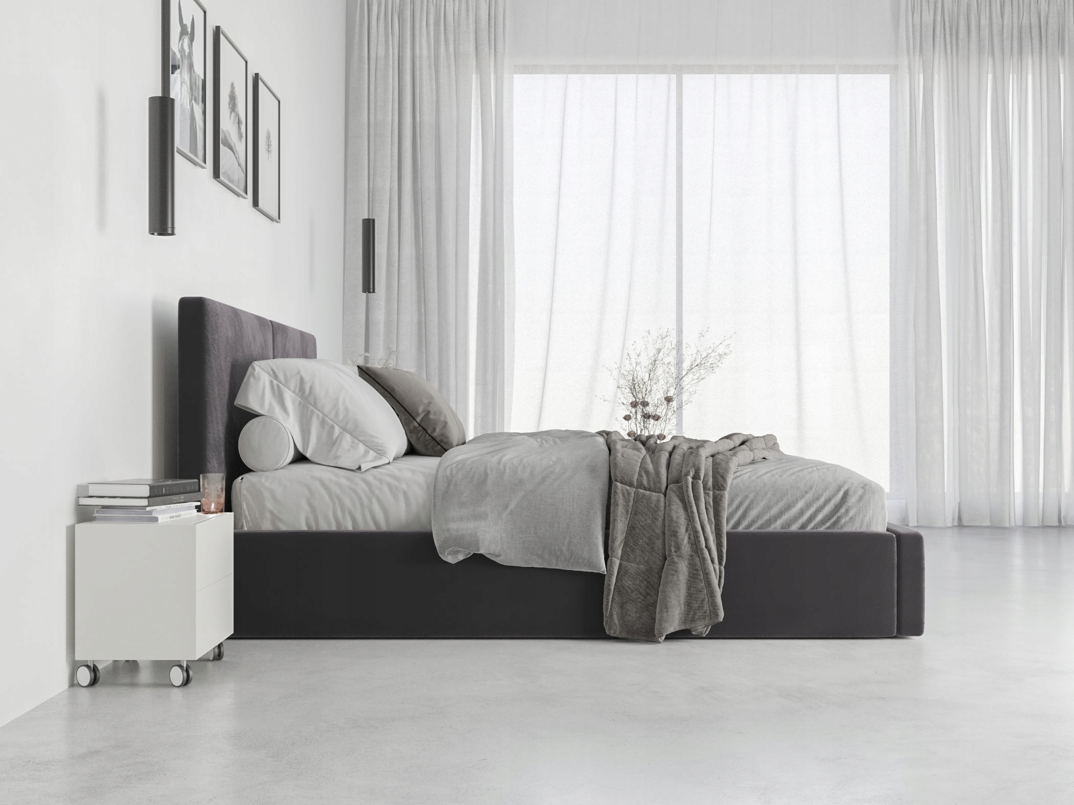 Łóżko 120x200 Tapicerowane Hilton stelaż metalowy podnoszony Kolekcja Hilton