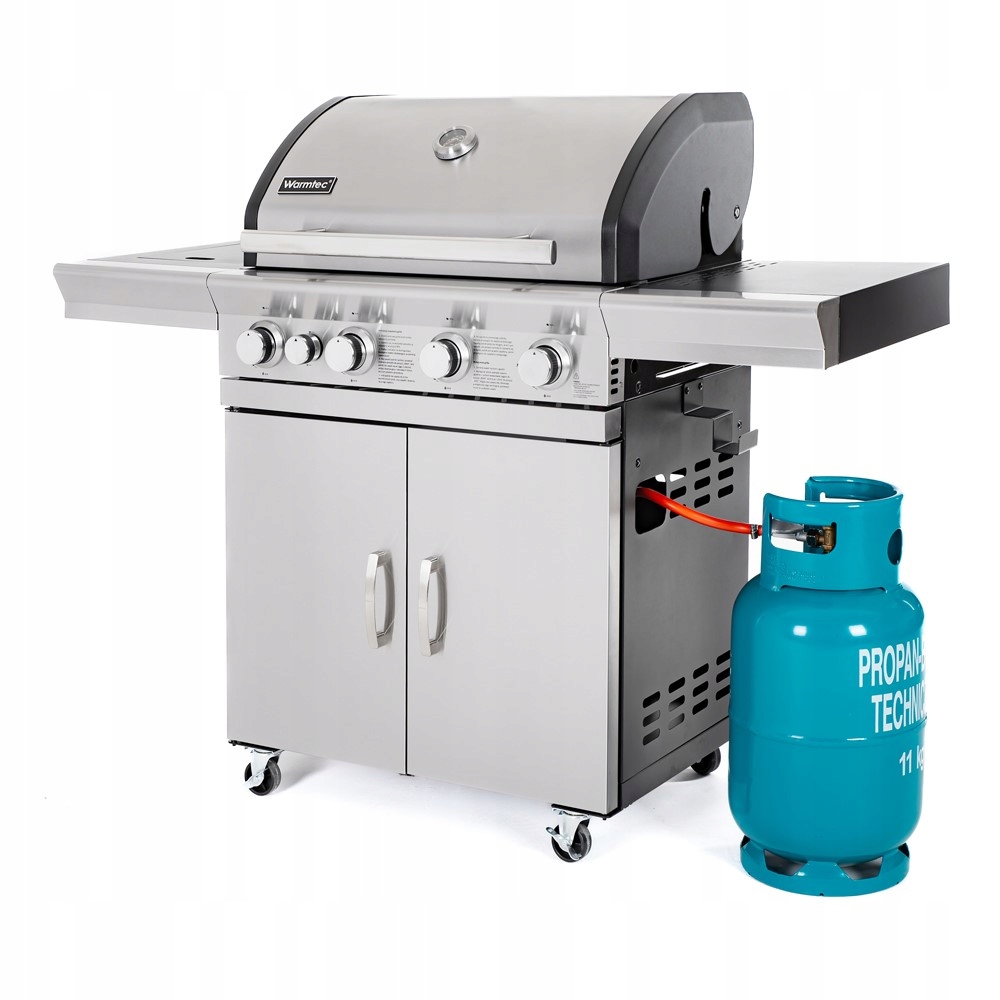 Grill gazowy ogrodowy żeliwny ruszt nierdzewny stal 4+1 17,5kW SilverFlame Moc 17.5 kW