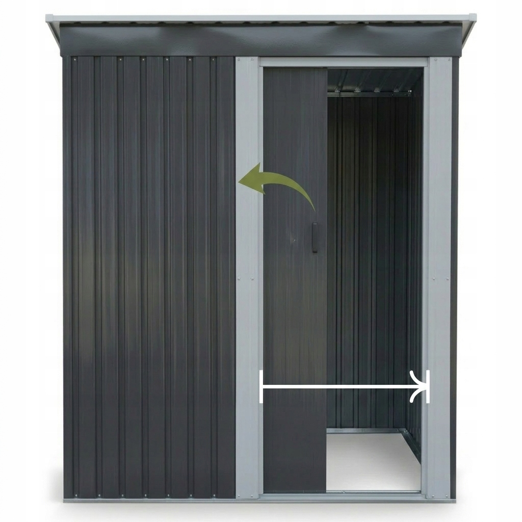 DOMEK NARZĘDZIOWY BLASZANY szopka składzik GARAŻ schowek 181x162x86cm STAL Informacje dodatkowe Pokrycie dachu w komplecie